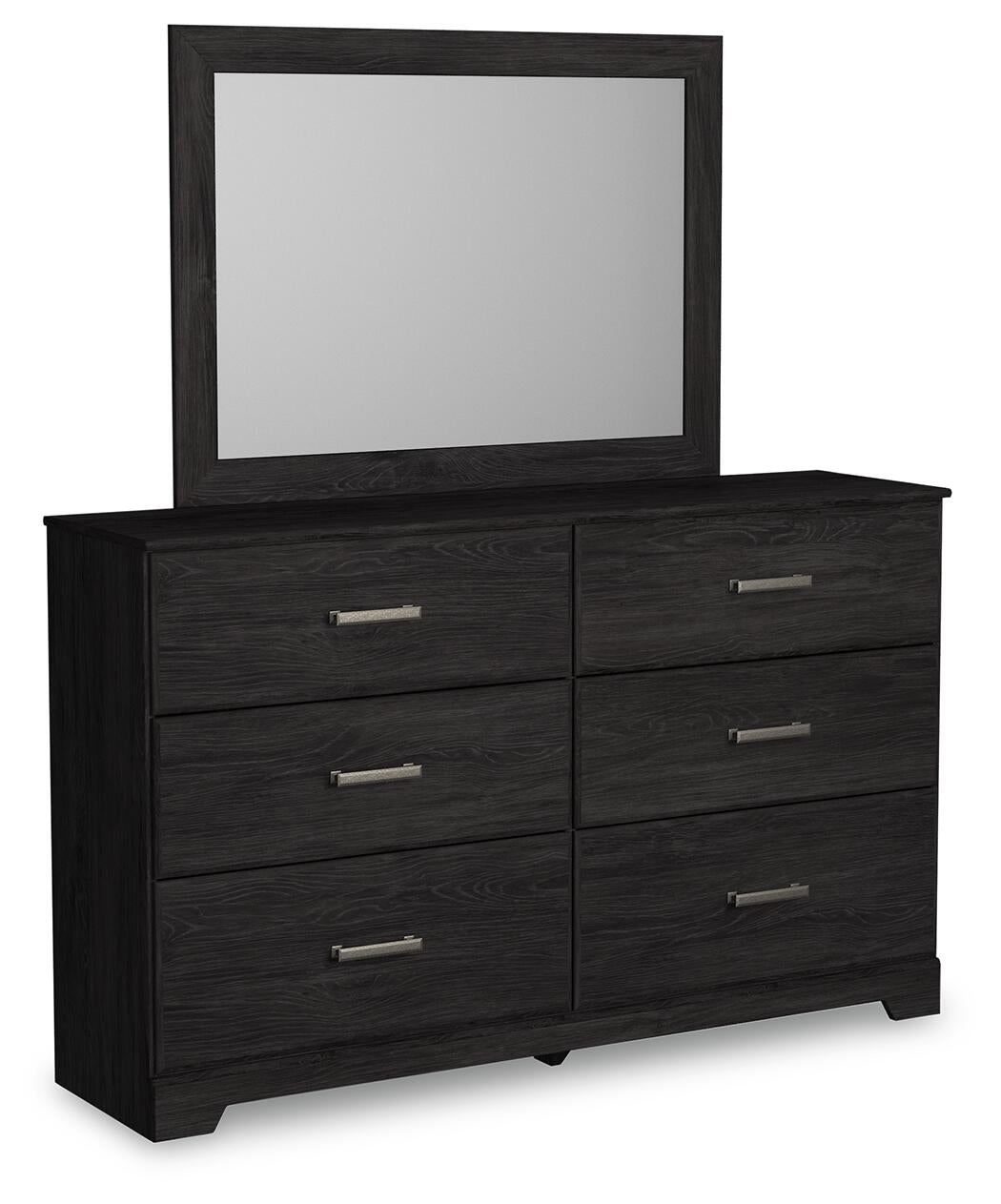 Load image into Gallery viewer, Belachime King Panel Bed with Mirrored Dresser