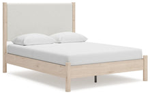 Load image into Gallery viewer, Cadmori Queen Upholstered Panel Bed with Mirrored Dresser and Nightstand
