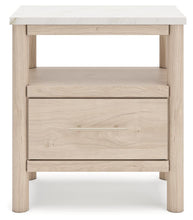 Load image into Gallery viewer, Cadmori Queen Upholstered Panel Bed with Mirrored Dresser and Nightstand
