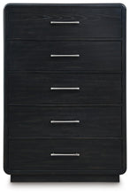 Load image into Gallery viewer, Rowanbeck California King Upholstered Panel Bed, Dresser, Mirror, Chest and Nightstand

