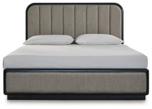 Load image into Gallery viewer, Rowanbeck California King Upholstered Panel Bed, Dresser, Mirror, Chest and Nightstand
