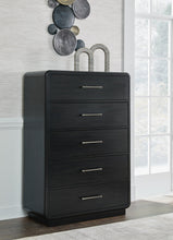 Load image into Gallery viewer, Rowanbeck King Upholstered Panel Bed, Dresser, Mirror, Chest and Nightstand
