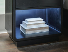 Load image into Gallery viewer, Rowanbeck King Upholstered Panel Bed, Dresser, Mirror and Nightstand
