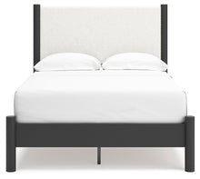 Load image into Gallery viewer, Cadmori Full Upholstered Panel Bed, Dresser and Mirror

