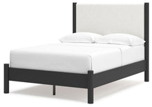 Load image into Gallery viewer, Cadmori Full Upholstered Panel Bed, Dresser and Mirror
