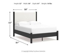 Load image into Gallery viewer, Cadmori Full Upholstered Panel Bed, Dresser and Mirror
