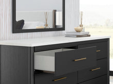 Load image into Gallery viewer, Cadmori Full Upholstered Panel Bed, Dresser and Mirror
