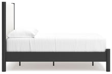 Load image into Gallery viewer, Cadmori Full Upholstered Panel Bed, Dresser and Mirror
