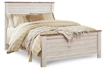 Load image into Gallery viewer, Willowton Queen Panel Bed with Mirrored Dresser and Nightstand
