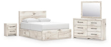 Load image into Gallery viewer, Lawroy Queen Panel Storage Bed, Dresser, Mirror and Nightstand
