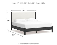 Load image into Gallery viewer, Cadmori King Upholstered Panel Bed, Dresser and Mirror
