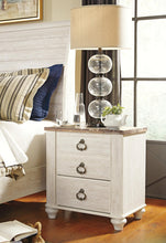 Load image into Gallery viewer, Willowton King Panel Bed with Mirrored Dresser and Nightstand
