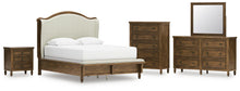 Load image into Gallery viewer, Sturlayne Queen Upholstered Panel Bed, Dresser, Mirror, Chest and Nightstand

