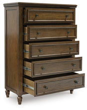 Load image into Gallery viewer, Sturlayne Queen Upholstered Panel Bed, Dresser, Mirror, Chest and Nightstand
