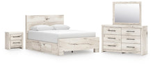 Load image into Gallery viewer, Lawroy Queen Panel Bed with Storage, Dresser, Mirror and Nightstand
