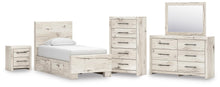 Load image into Gallery viewer, Lawroy Twin Panel Bed with Storage, Dresser, Mirror, Chest and Nightstand
