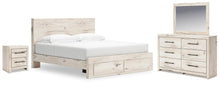 Load image into Gallery viewer, Lawroy King Panel Storage Bed, Dresser, Mirror and Nightstand
