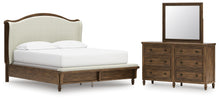 Load image into Gallery viewer, Sturlayne California King Upholstered Panel Bed, Dresser and Mirror
