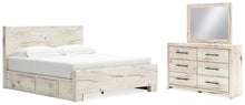 Load image into Gallery viewer, Lawroy King Panel Bed with Storage, Dresser and Mirror
