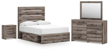 Load image into Gallery viewer, Graystorm Full Panel Bed with Storage, Dresser, Mirror and Nightstand
