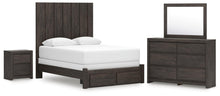 Load image into Gallery viewer, Fraluna Queen Panel Storage Bed, Dresser, Mirror and Nightstand
