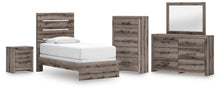 Load image into Gallery viewer, Graystorm Twin Panel Bed, Dresser, Mirror, Chest and Nightstand
