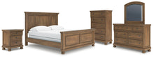 Load image into Gallery viewer, Feddinger California King Panel Bed with Mirrored Dresser, Chest and Nightstand
