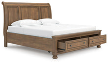 Load image into Gallery viewer, Feddinger King Storage Sleigh Bed with Mirrored Dresser and Nightstand
