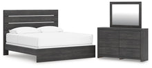 Load image into Gallery viewer, Hollivern King Panel Bed, Dresser and Mirror
