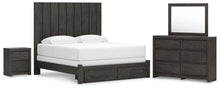 Load image into Gallery viewer, Fraluna King Panel Storage Bed, Dresser, Mirror and Nightstand
