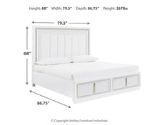 Load image into Gallery viewer, Chalanna King Upholstered Storage Bed, Dresser and Mirror
