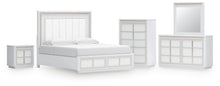 Load image into Gallery viewer, Chalanna King Upholstered Storage Bed, Dresser, Mirror, Chest and Nightstand

