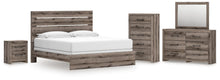 Load image into Gallery viewer, Graystorm King Panel Bed, Dresser, Mirror, Chest and Nightstand
