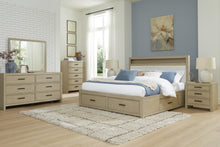Load image into Gallery viewer, Calmoro Queen Bookcase Bed with Mirrored Dresser
