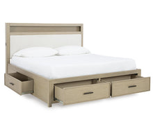 Load image into Gallery viewer, Calmoro Queen Bookcase Bed with Mirrored Dresser
