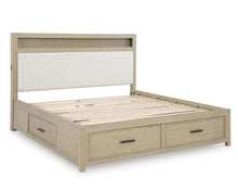 Load image into Gallery viewer, Calmoro Queen Bookcase Bed with Mirrored Dresser
