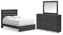 Load image into Gallery viewer, Hollivern Queen Panel Bed, Dresser and Mirror
