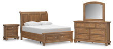 Load image into Gallery viewer, Feddinger Queen Storage Sleigh Bed with Mirrored Dresser and Nightstand
