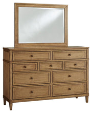 Load image into Gallery viewer, Sharlance California King Upholstered Panel Bed, Dresser and Mirror
