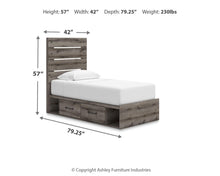 Load image into Gallery viewer, Graystorm Twin Panel Bed with Storage, Dresser and Mirror
