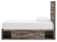 Load image into Gallery viewer, Graystorm Twin Panel Bed with Storage, Dresser and Mirror
