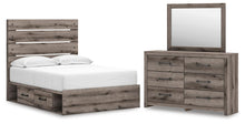 Load image into Gallery viewer, Graystorm Full Panel Bed with Storage, Dresser and Mirror
