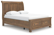 Load image into Gallery viewer, Feddinger Queen Storage Sleigh Bed with Mirrored Dresser
