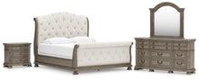 Load image into Gallery viewer, Ardenfield California King Upholstered Sleigh Bed, Dresser, Mirror and Nightstand
