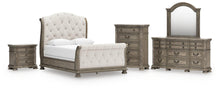 Load image into Gallery viewer, Ardenfield Queen Upholstered Sleigh Bed, Dresser, Mirror, Chest and Nightstand
