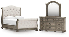 Load image into Gallery viewer, Ardenfield Queen Upholstered Sleigh Bed, Dresser and Mirror
