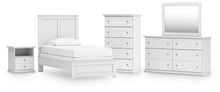 Load image into Gallery viewer, Bostwick Shoals Twin Panel Bed, Dresser, Mirror, Chest and Nightstand
