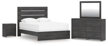 Load image into Gallery viewer, Hollivern Queen Panel Bed, Dresser, Mirror and Nightstand

