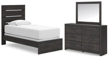 Load image into Gallery viewer, Hollivern Twin Panel Bed, Dresser and Mirror

