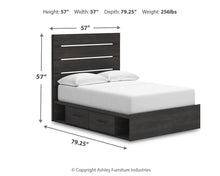 Load image into Gallery viewer, Hollivern Full Panel Bed with Storage, Dresser and Mirror

